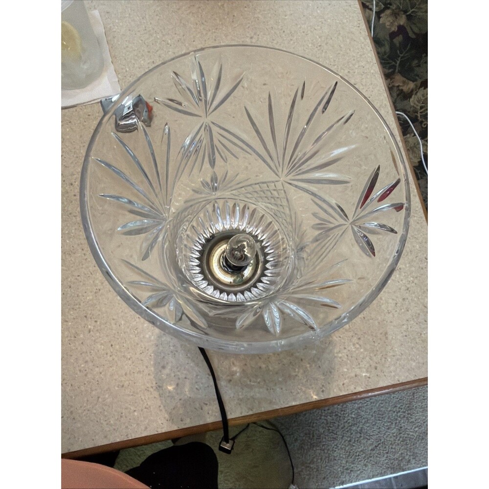 Vintage Godinger Lamp W/ Shannon Irish Crystal Cut Glass Globe & Silver Base.EUC - Picture 15 of 15